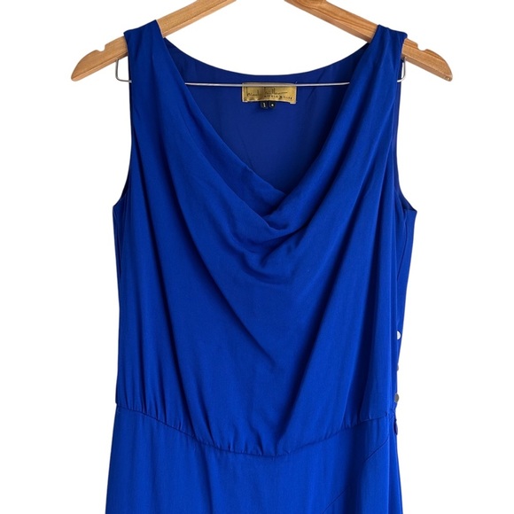Nicole Miller | Cowl Neck Gown in Royal Blue - Picture 10 of 11